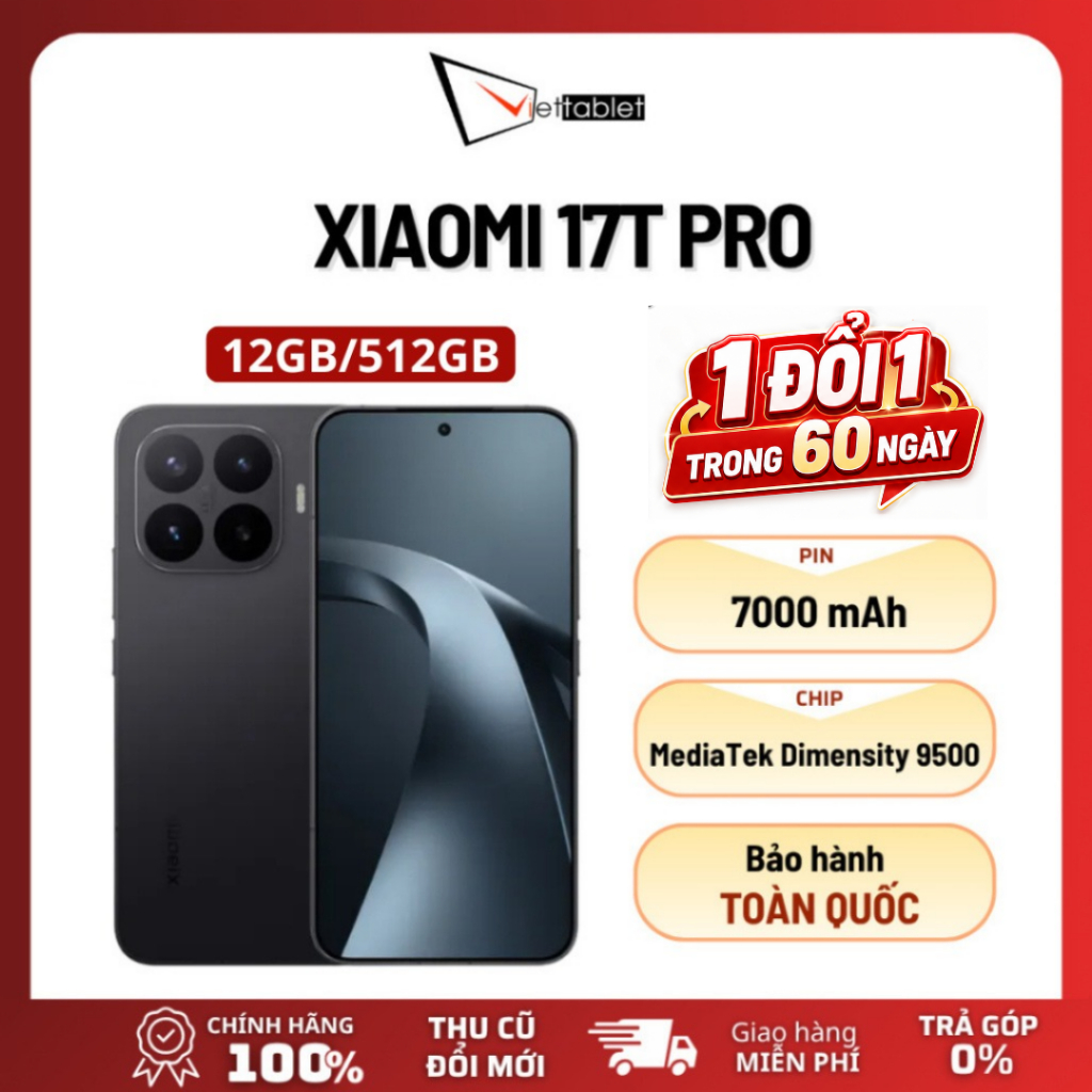 Điện Thoại Xiaomi 17T Pro (12GB/512GB) - [Hàng Chính Hãng / Nguyên Seal / Kèm Tai Nghe]