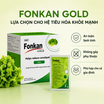 Táo Bón FONKAN GOLD, Dứt điểm táo bón cho trẻ em và cả gia đình- Hộp 20 gói