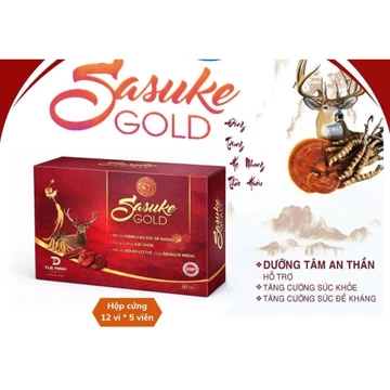 Sasuke GOLD Dưỡng tâm an thần, hỗ trợ tăng cường sức đề kháng (Hộp 12 vỉ x5 viên)