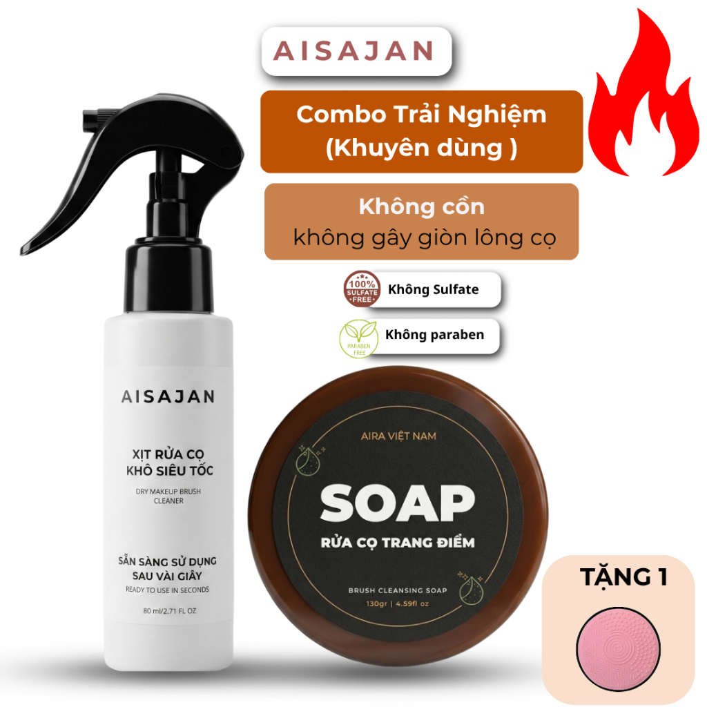 Combo làm sạch cọ cho makeup chuyên nghiệp