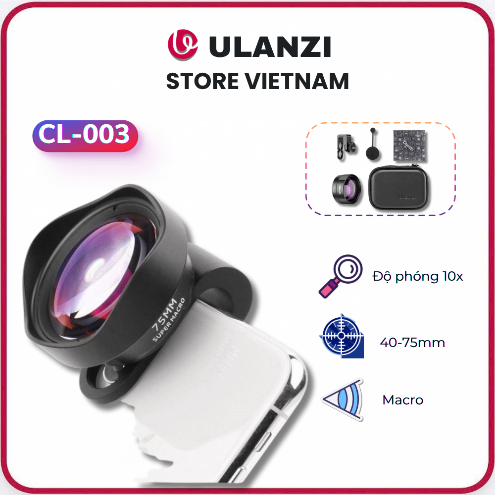 Ống kính macro Ulanzi 75mm cho điện thoại