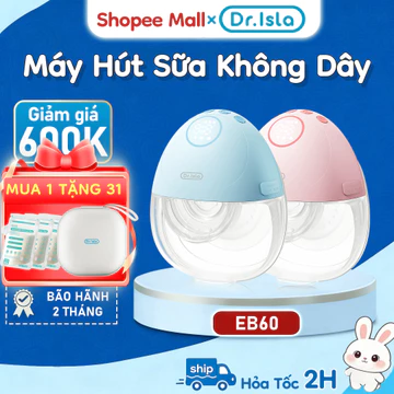 Máy Hút Sữa Dr.isla EB60 kèm túi đựng du lịch tiện dụng 4 chế độ 36 mức độ kích thước 15mm 21mm 24mm