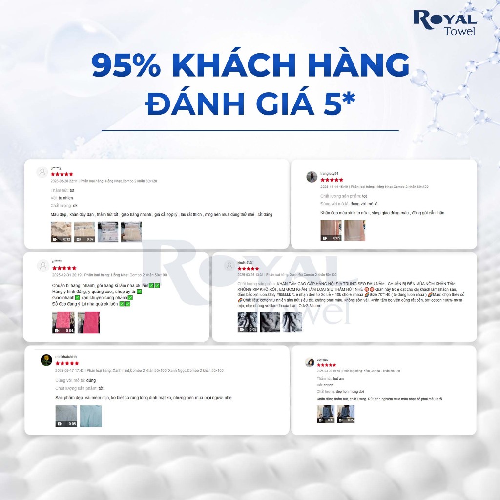 [SSV] Khăn Tắm, Khăn Gội, Khăn Mặt Royal Towel Sợi Cotton Mềm Mịn, Thấm Hút Tốt, Không Xổ Lông, Không Phai Màu | BigBuy360 - bigbuy360.vn