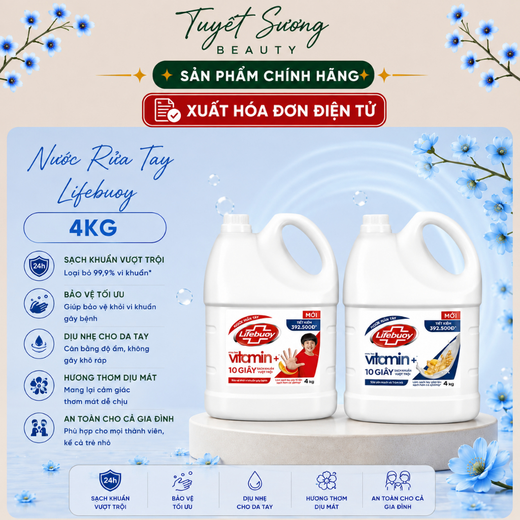 Nước Rửa Tay Lifebuoy Can 4KG Siêu Tiết Kiệm