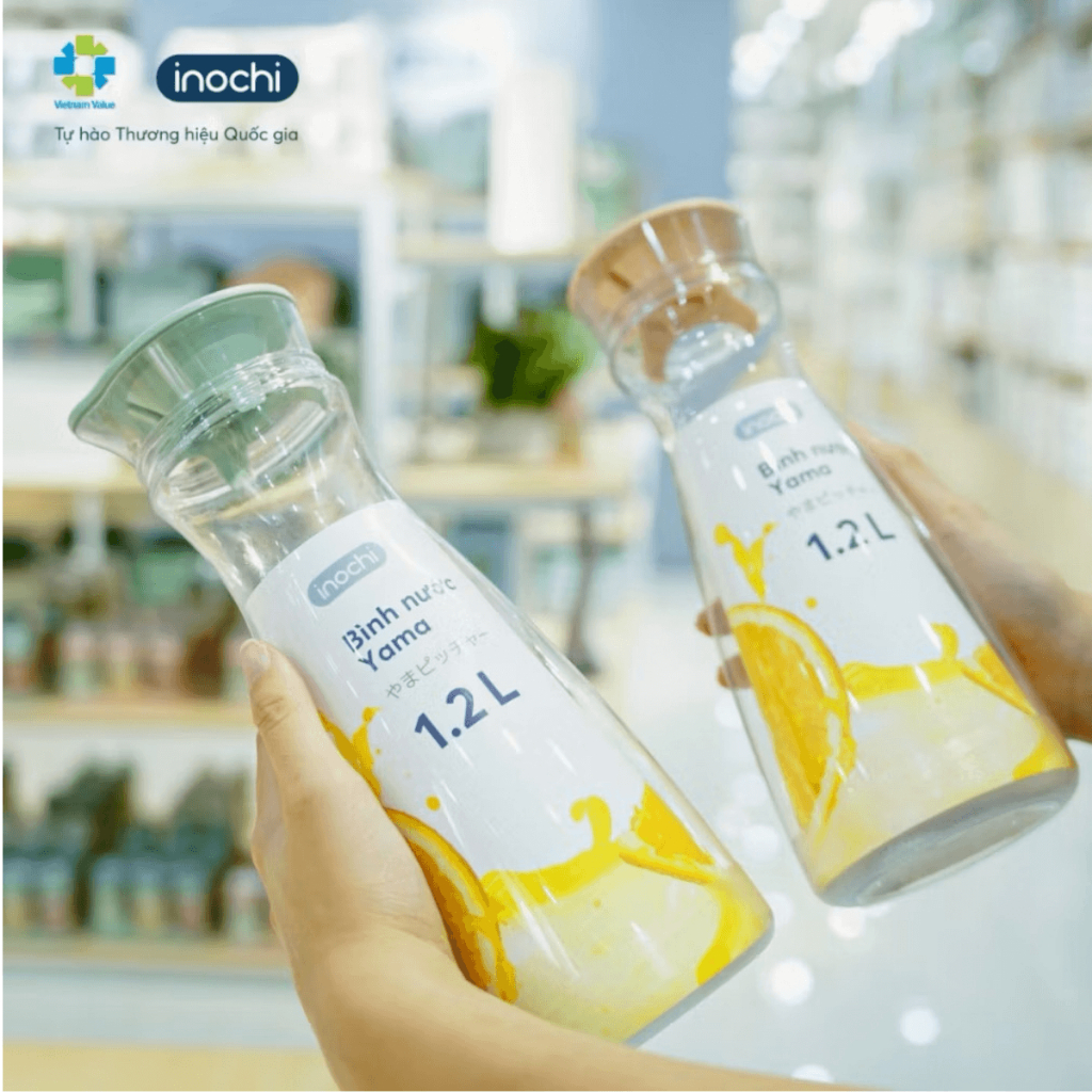 Bình đựng nước Cao Cấp Inochi Yama 1.2L dung tích lớn, nhựa nguyên sinh an toàn, bền đẹp, dễ vệ sinh | BigBuy360 - bigbuy360.vn