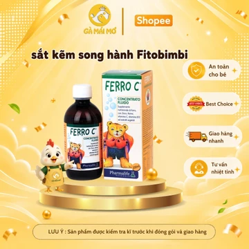Siro FerroC Fitobimbi Bổ Sung Sắt,Kẽm Và Vitamin C Cho Bé - Siro Giúp Tăng Cường Sức Khoẻ Cho Bé Xuất Xứ Ý