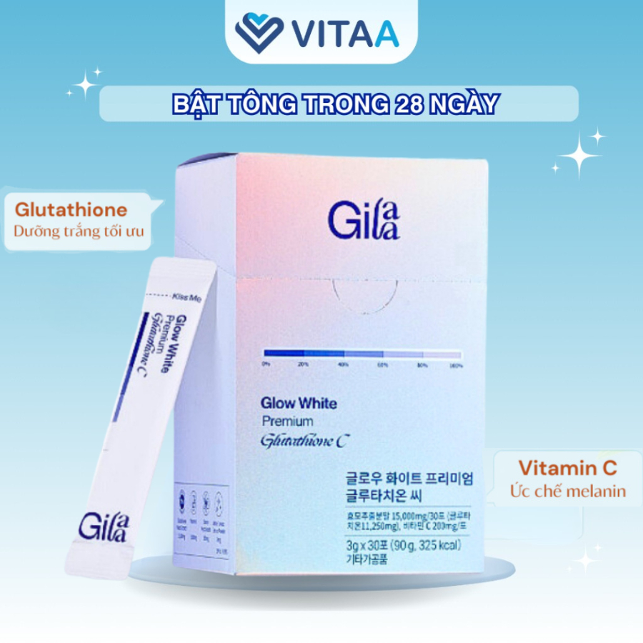 gia white glutathione Bột ngậm trắng da C ngậm dưới lưỡi Gilla giúp mờ sạm nám, tăng đàn hồi 30 gói MARY & MAY Skin Select Package:Single Pack Codeage Liposomal Glutathione supplement benefits of kojic acid soap