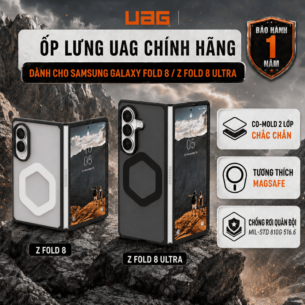 [Dành cho Samsung Z Fold8/ Fold8 Ultra] Ốp lưng UAG Mouve thiết kế trong suốt, đạt tiêu chuẩn chống rơi chuẩn quân đội
