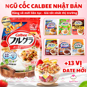 【13 Vị + Hàng Mới】Ngũ Cốc Calbee Nhật Bản Granola Ăn Sáng Mix Trái Cây Sữa Chua Ăn Kiêng