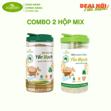 COMBO 2 HŨ YẾN MẠCH 800G MIX (1 hũ Yến mạch ăn liền 800g + 1 hũ Yến mạch cán mỏng 800g))