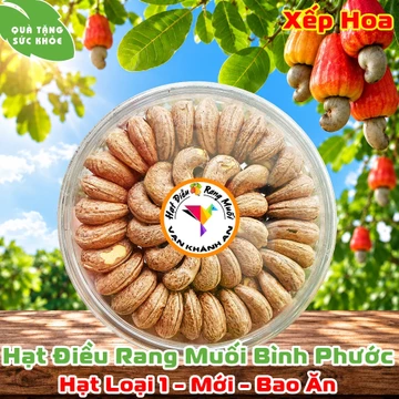 Hạt Điều Rang Muối Xếp Hoa (500g) | Hạt Dinh Dưỡng, Ăn Kiêng | Quà Tặng Tặng | MỚI, BAO ĂN | Cashew