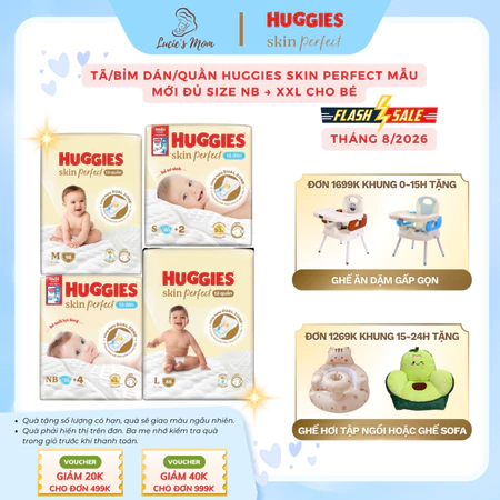 Tã/Bỉm Dán/Quần Huggies SkinPerfect / Naturemade Mẫu Mới Đủ Size NB/S/M/L/XL/XXL Cho Bé -Lucie's Mom