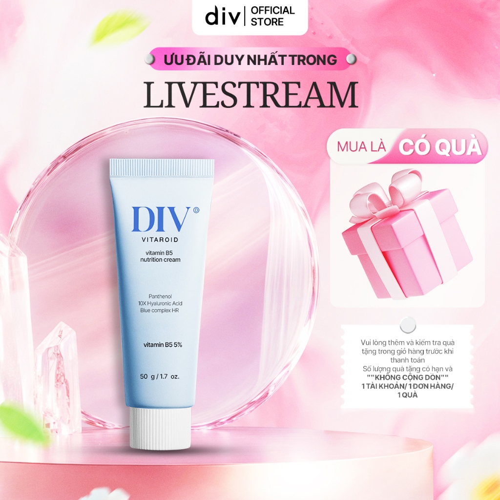[LIVE] Kem Dưỡng Ẩm DIV Vitamin B5 Hỗ Trợ Làm Dịu Giữ Ẩm Và Tăng Cường Hàng Rào Bảo Vệ Da Với 5% Panthenol 50gram | BigBuy360 - bigbuy360.vn