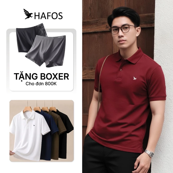 [ BEST SELLER ] Áo Polo Nam FALCON HAFOS chất vải có độ dày vừa phải, form suôn che bụng. Polo nam màu Đỏ Đô tôn da