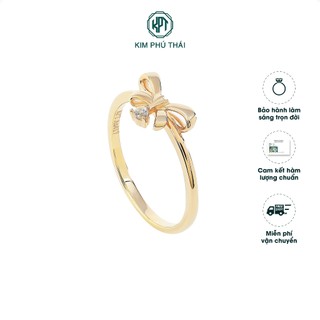 Nhẫn Nữ KIM PHÚ THÁI Vàng 10K Thiết Kế Nơ Thanh Lịch, Đính Đá CZ Cao Cấp - NV36