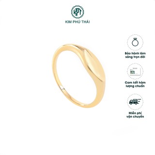[NHẬN KHẮC KÝ TỰ] Nhẫn Nữ KIM PHÚ THÁI Vàng 10K Thiết Kế Mặt Trơn Khắc Ký Tự, Tạo Dấu Ấn Riêng - NV38