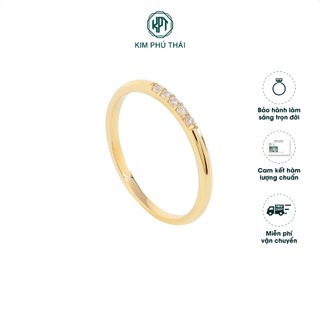 Nhẫn Nữ KIM PHÚ THÁI Vàng 10K Thiết Kế Dải Đá Ẩn Tinh Tế, Đính Đá CZ Cao Cấp - NV41