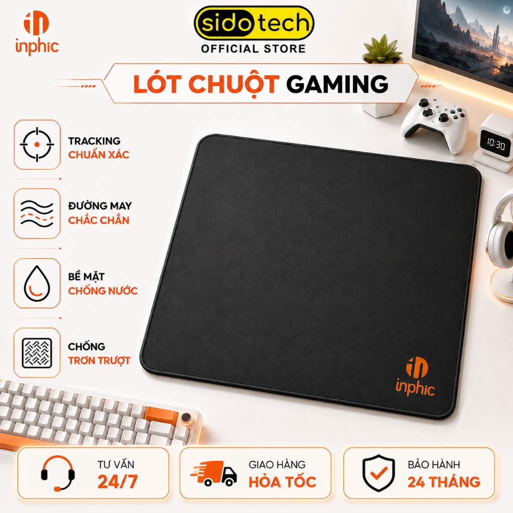 Lót chuột gaming pad chuột vuông 40x45 SIDOTECH INPHIC PDS4045 FPS dày bàn di size lớn miếng chuyên game chống nước | BigBuy360 - bigbuy360.vn