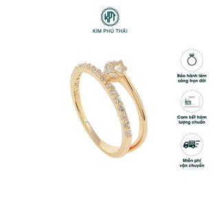 Nhẫn Nữ KIM PHÚ THÁI Vàng 10K Thiết Kế Ngôi Sao Hiện Đại, Đính Đá CZ Cao Cấp - NV35