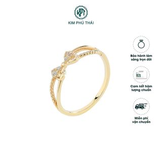Nhẫn Nữ KIM PHÚ THÁI Vàng 10K Thiết Kế Nơ Cách Điệu Thanh Lịch, Đính Đá CZ Cao Cấp - NV43