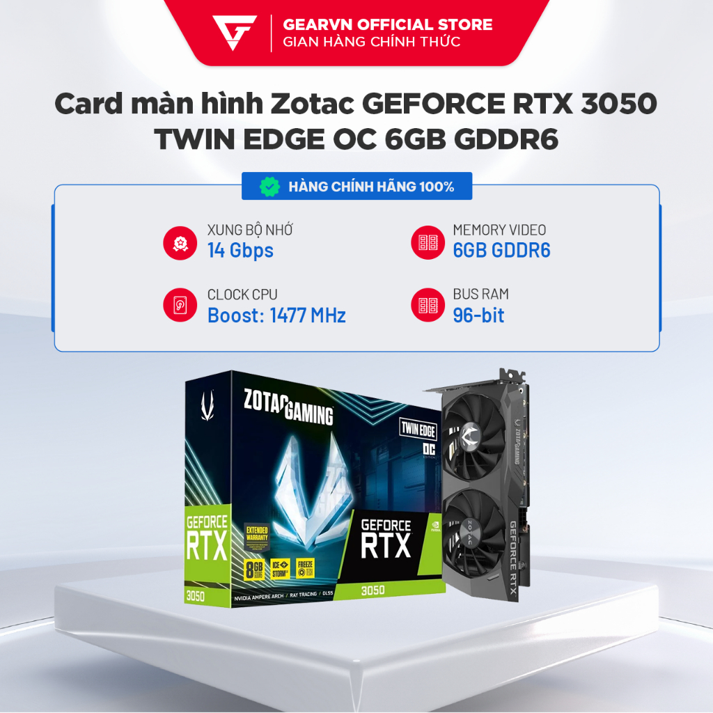 Card màn hình Zotac GeForce RTX 3050 Twin Edge OC 6GB