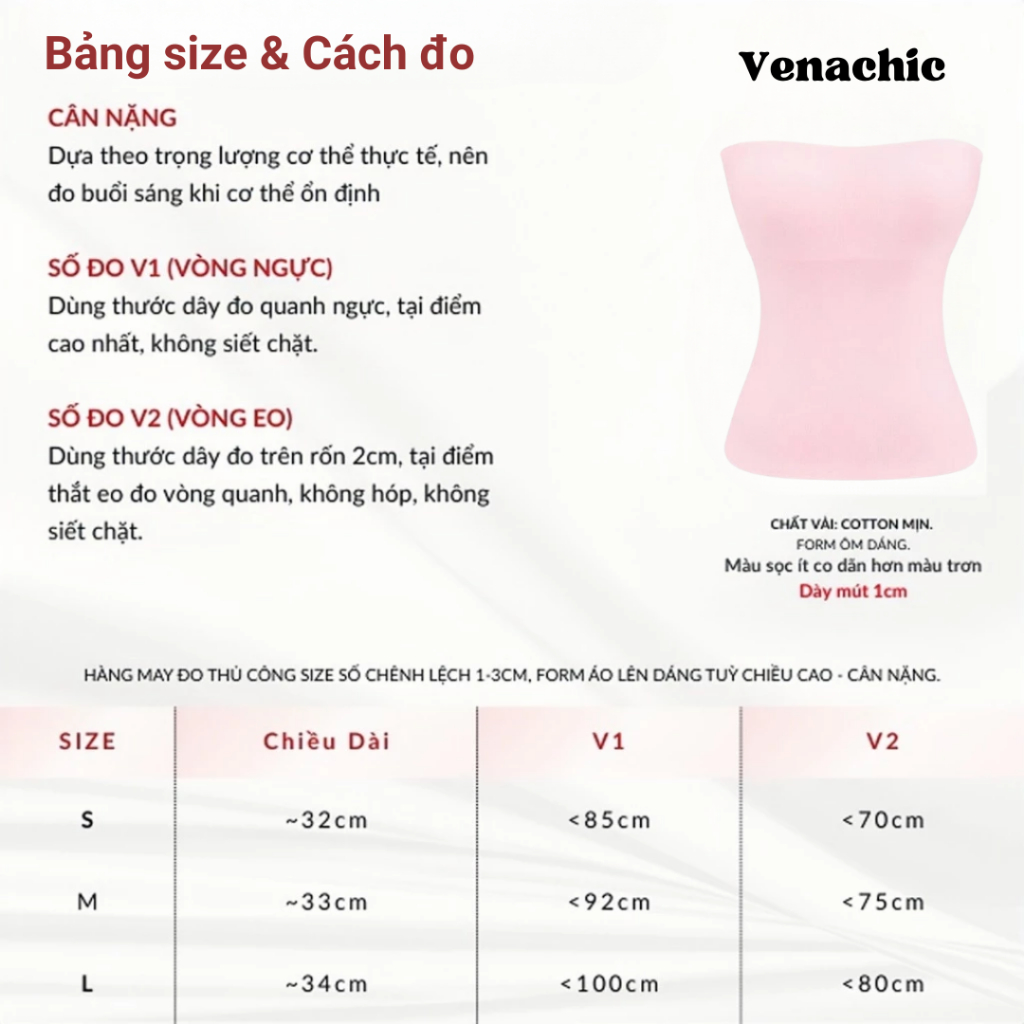 [KÈM MÚT] Áo ống trơn basic ôm body vải cotton mịn VENACHIC Women A055 | BigBuy360 - bigbuy360.vn