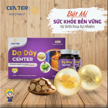 Viên uống Dạ Dày CENTER - Hỗ trợ giảm đau, giảm viêm loét dạ dày tá tràng, trào ngược dạ dày, ợ chua, ợ hơi, hộp 60 viên