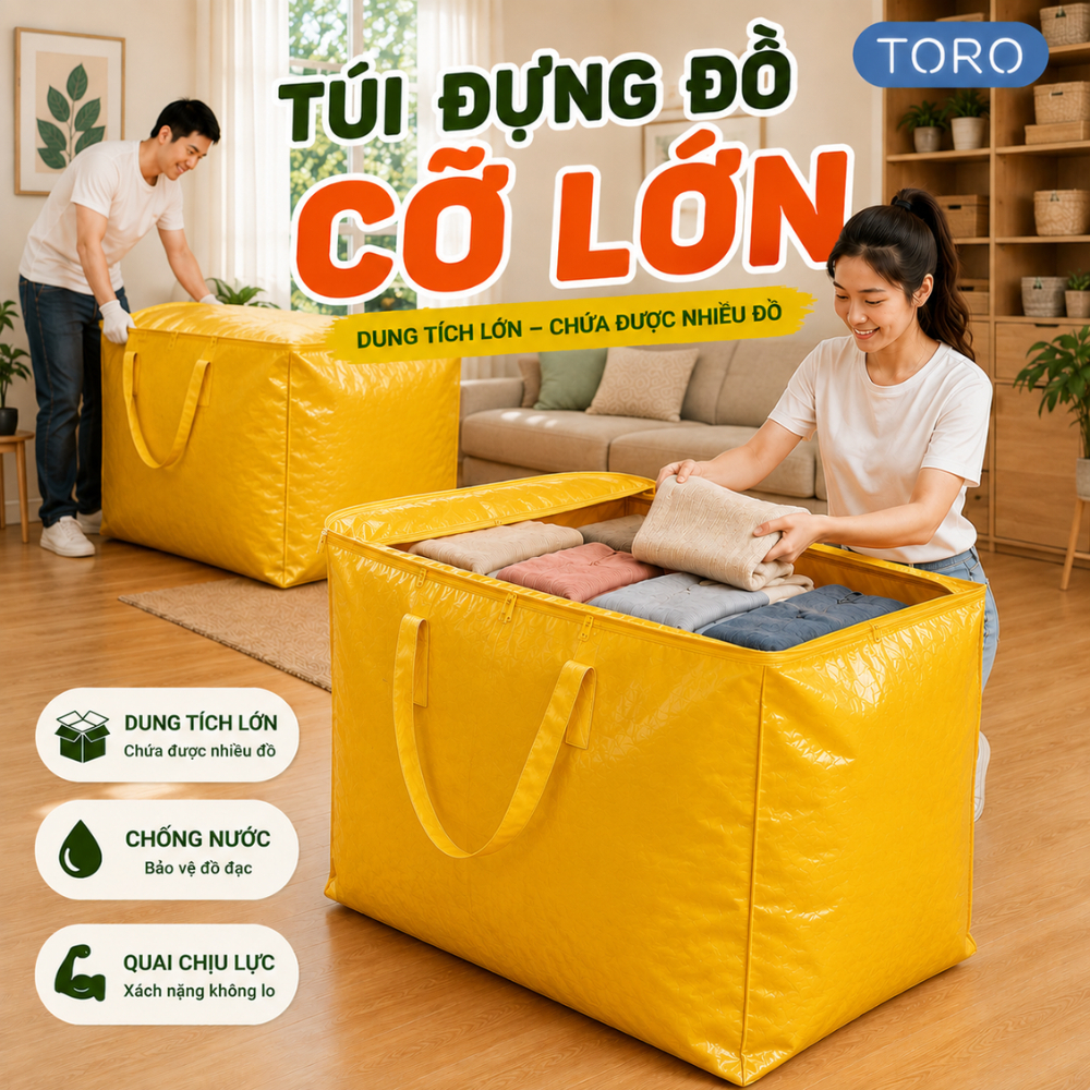 Túi Đựng Đồ Cỡ Lớn Chống Nước, Túi Đựng Quần Áo Chống Bụi, Chăn Mền, Đồ Ký Túc Xá Chống Thấm Siêu Bền