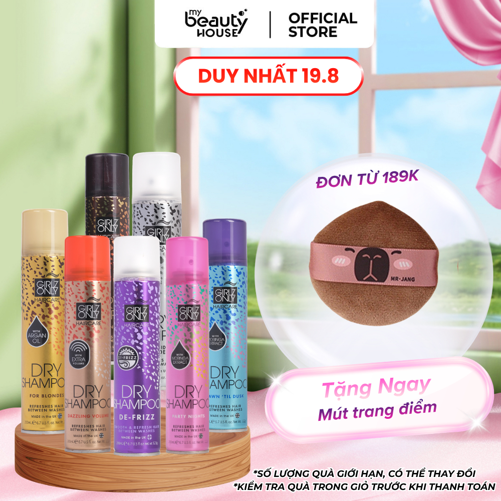 DẦU GỘI KHÔ GIRLZ ONLY DRY SHAMPOO 200ML, phồng tóc gấp đôi chỉ sau 10s lưu hương dài lâu