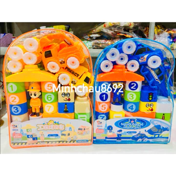[KHỐI SIÊU TO] Đồ chơi trẻ em balo lắp ghép lego kèm nhân vật dễ thương cho bé thích lắp ráp lego, xếp hình
