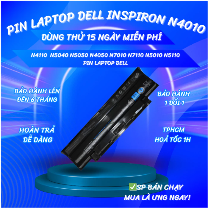 Pin Laptop Dell Inspiron N4010 N4110 N5040 N5050 N4050 N7010 N7110 N5010 N5110 Pin Laptop Dell Bảo Hành 6T -1 NĂM