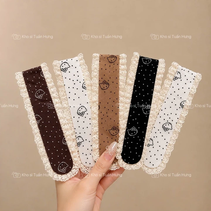 Băng Đô Dán Mái Viền Ren Phong Cách Hàn Quốc