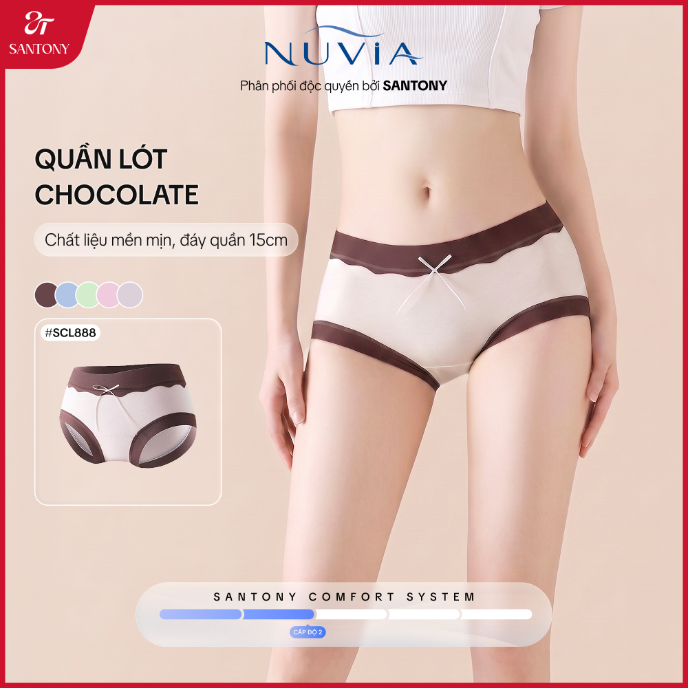 [SANTONY] Hộp quà nội y CHOCOLATE lụa Tencel kháng khuẩn, mềm mại, ôm dáng, ngọt ngào như sô cô la – SCL888