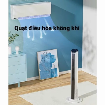 Quạt tháp SAST có điều khiển từ xa đa năng - quạt cây đứng đặt phòng điều hòa- quạt không cánh an toàn nhà có trẻ em