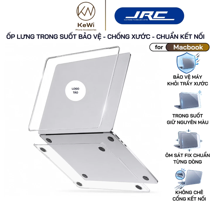 Ốp Trong Suốt JRC Cho MacBook Air 13.6 M2/M3/M4/M5, MacBook Neo 13 Inch, MacBook Pro 14 M1/M2/M3/M4/M5