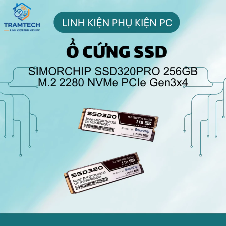 Ổ Cứng SSD SIMORCHIP SSD320PRO 256GB M.2 2280 NVMe PCIe Gen3x4 – SSD Máy Tính PC Laptop