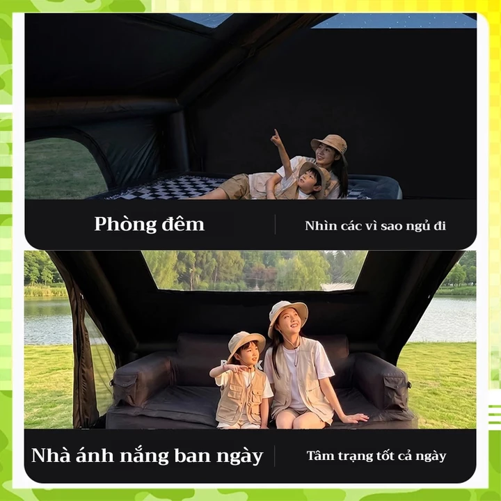 Blackdog Lều cắm trại khung bơm hơi Lều cắm trại bơm hơi Vải Oxford 15D lều chống nước với cấu trúc hai lớp ở phần mái – 4