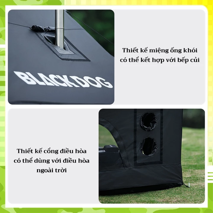 Blackdog Lều cắm trại khung bơm hơi Lều cắm trại bơm hơi Vải Oxford 15D lều chống nước với cấu trúc hai lớp ở phần mái – 7