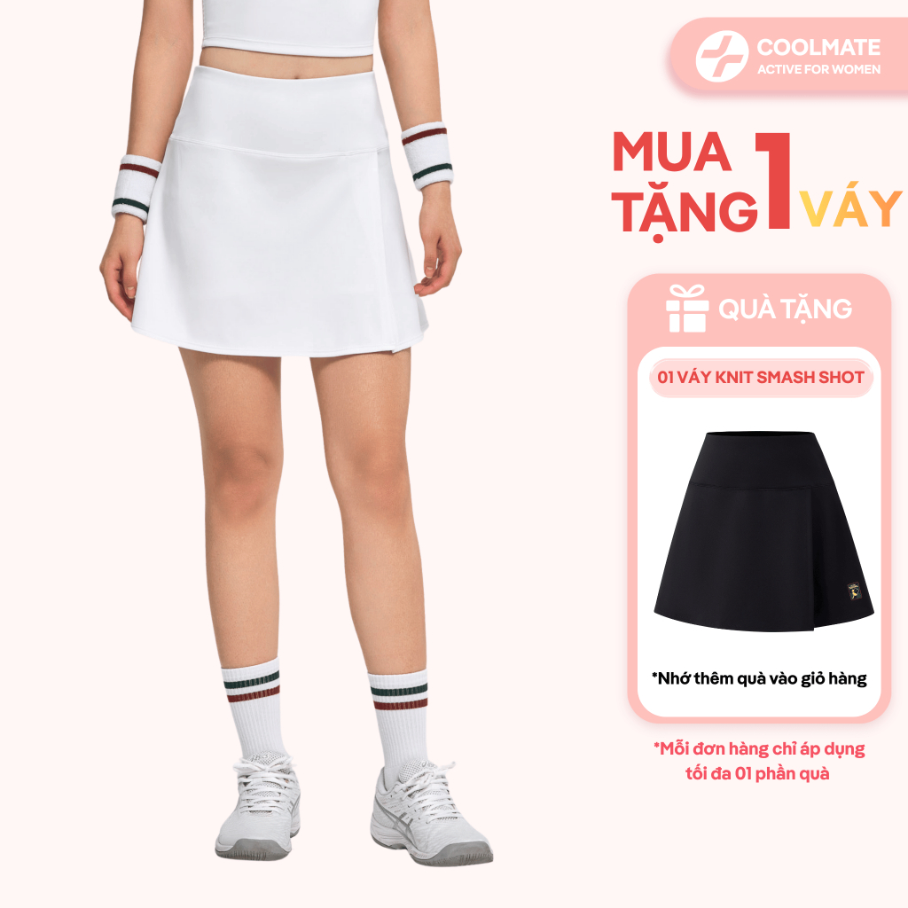 [MUA 1 TẶNG 1] Váy thun thể thao knit Pickleball Smash Shot thoáng khí, co giãn tự nhiên - Coolmate Active For Women