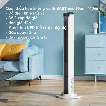 Quạt Tháp SAST Có Điều Khiển Từ Xa , Màn Hình LED Hiển Thị hàng nhập khẩu Fulbox - Quạt không cánh, quạt cây đứng
