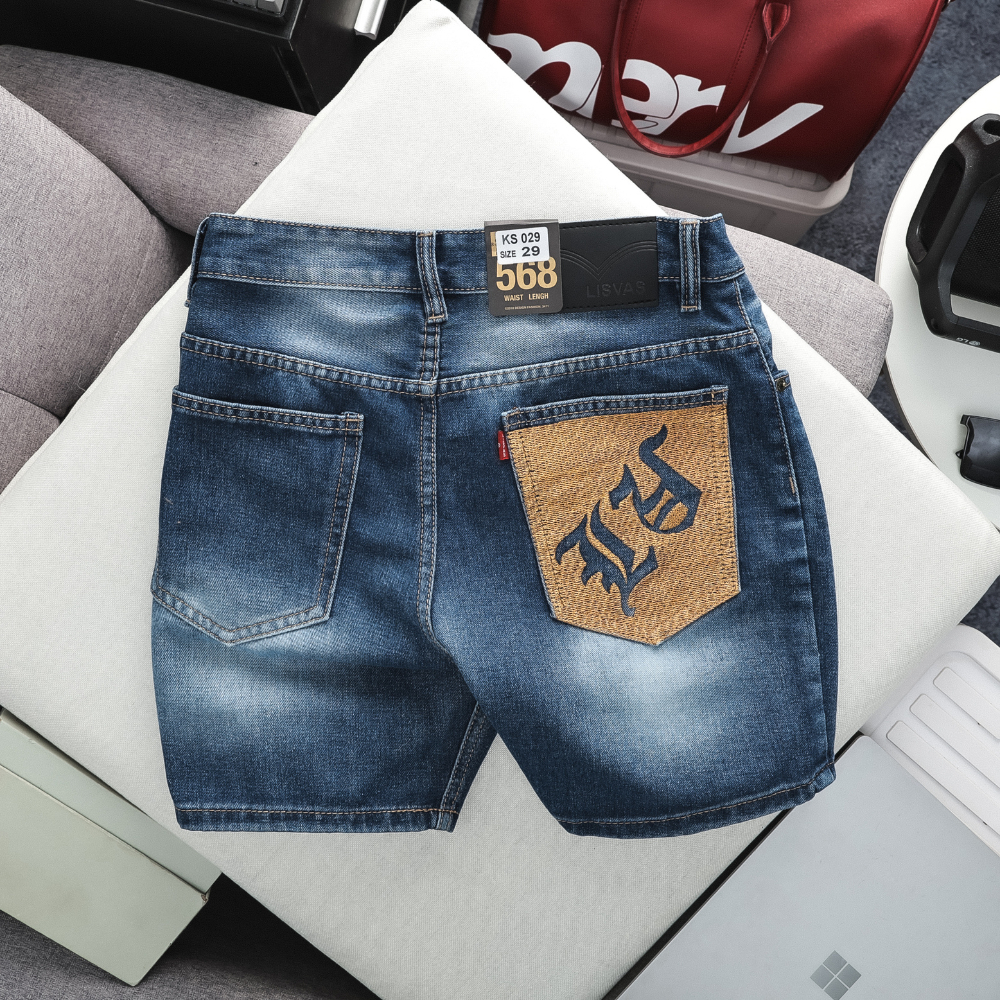 Quần Short Jean Nam Thêu Túi - Form Ống Rộng, Trên Gối - 4 Màu Cơ Bản Wash Thời Trang - Phong Cách Sang Trọng | BigBuy360 - bigbuy360.vn