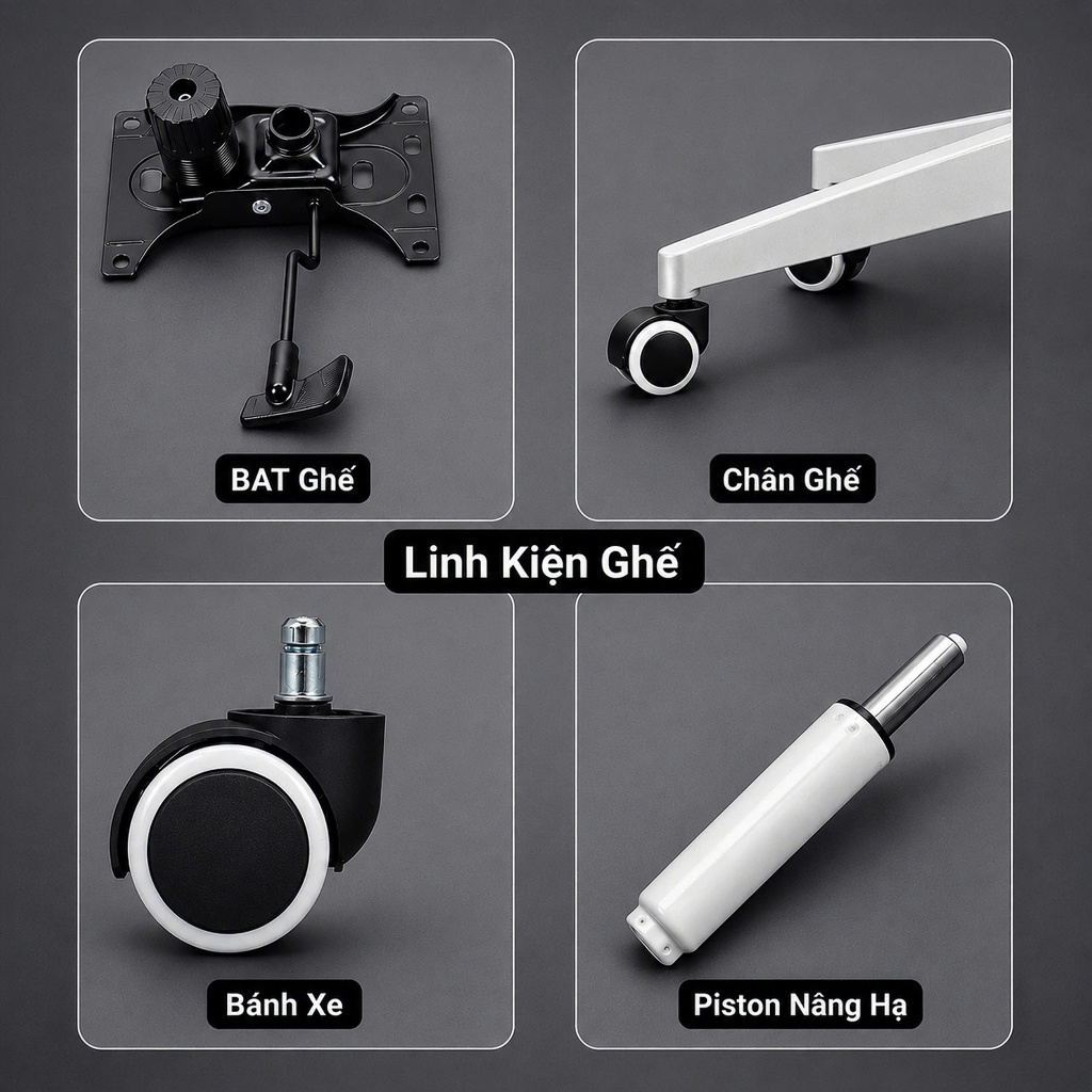Ghế Công Thái Học {PTS}, Lưng Ghế Thiết Kế Công Thái Học Bảo Vệ Cột Sống, Tay Ghế Có Đệm Vải, Có Thể Nâng Hạ Xoay 360° | BigBuy360 - bigbuy360.vn
