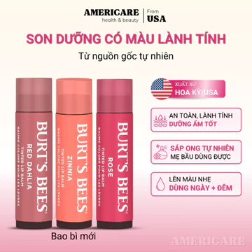 Son Dưỡng Có Màu Burt’s Bees Tinted Lip Balm & Burt's Bees Lip Shimmer Balm (Mỹ)