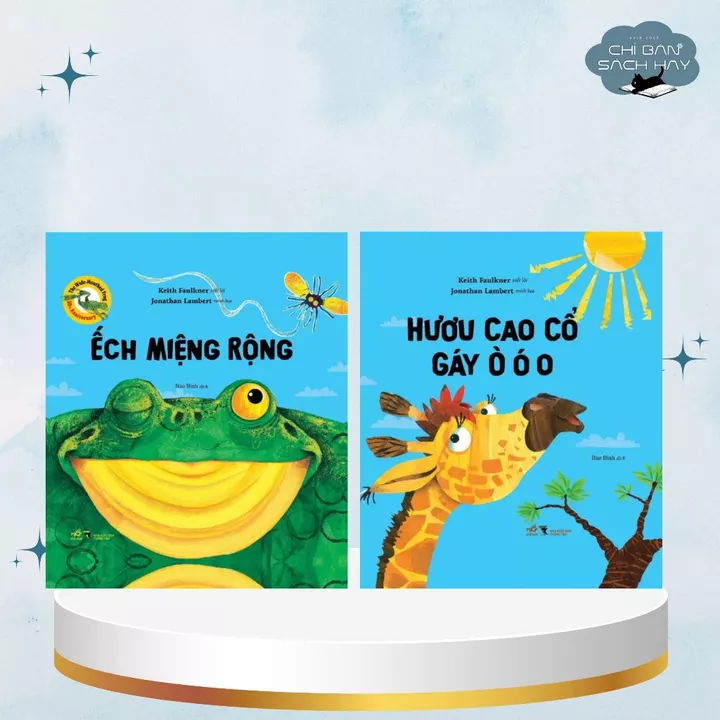Sách - Series Sách dựng hình - Hươu cao cổ gáy ò ó o + Ếch miệng rộng (Chỉ Bán Sách Hay)