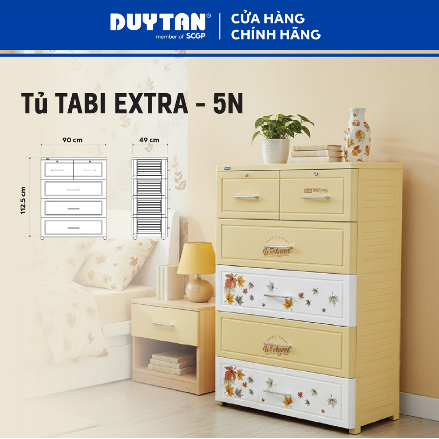 Tủ Tabi Extra 4 Tầng, 5 Tầng Duy Tân, Nhựa PP/ABS, Tủ Quần Áo Đa Năng, Tiện Lợi, Kích Thước Lớn
