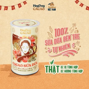 Bột cacao sữa dừa tự nhiên, thuần chay – Lon 350g – Heyday Cacao