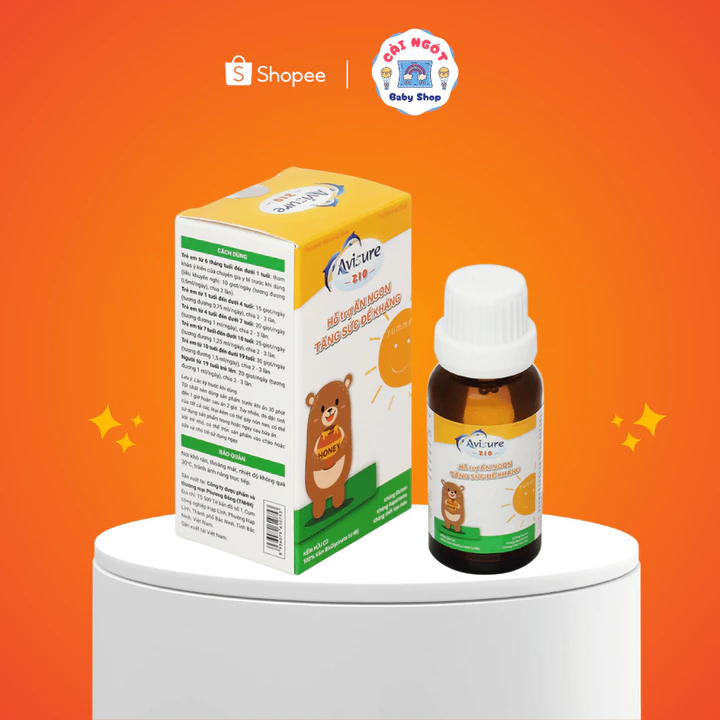 Avisure Zio Kẽm sinh học cho bé,bổ sung Kẽm hữu cơ giúp bé ăn ngon , hỗ trợ kích thích vị giác, tăng đề kháng cho trẻ
