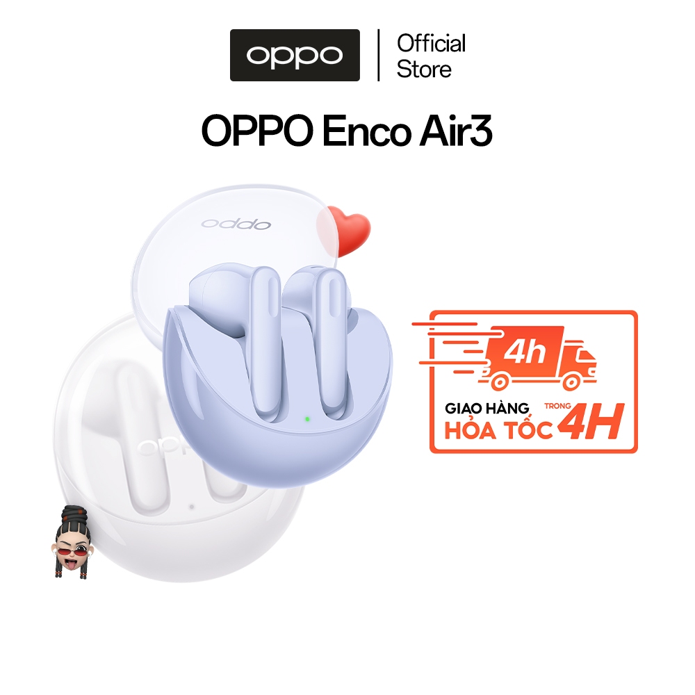 Tai Nghe Bluetooth OPPO Enco Air 3 | Âm thanh vòm | 25H sử dụng - Hàng Chính Hãng