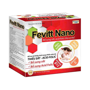 Viên uống bổ sung sắt Fevitt Nano bổ máu, cải thiện tình trạng thiếu máu - Hộp 100 viên