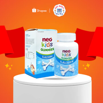 NeoKids Gummies canxi ( hộp 60 viên nhai) Kẹo canxi cho bé vị sữa chua bổ sung Canxi, D3, Vitamin K2 MK7 cho trẻ